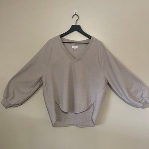 Lucky Brand | Beige Balloon Sleeves Sweater | Medium